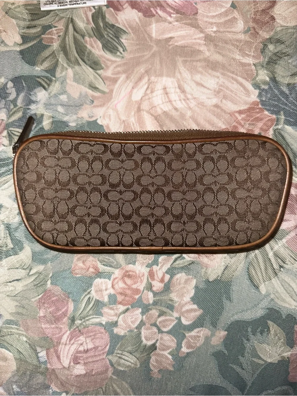 Coach Brown Signature Canvas Cosmetic Case